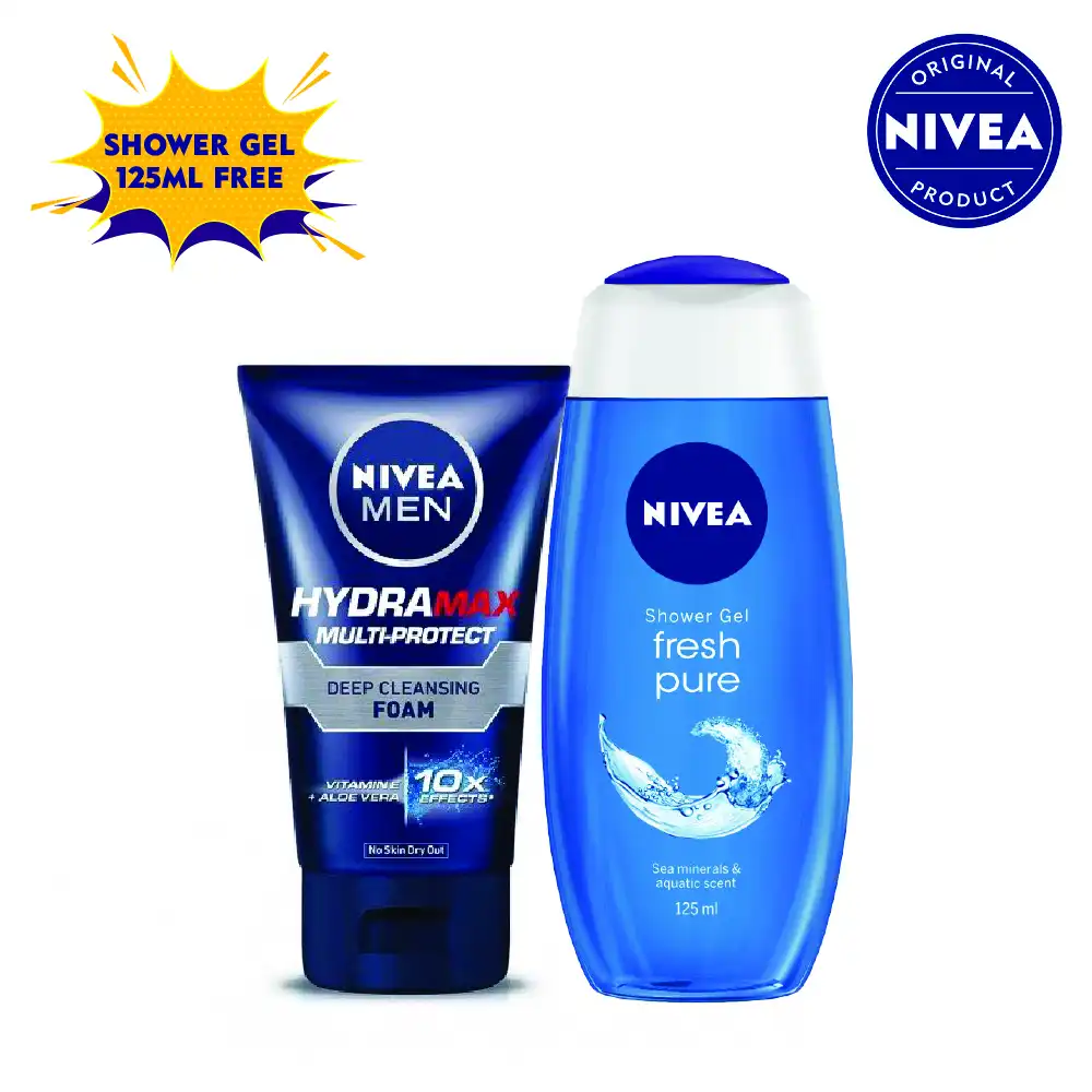 Buy Nivea Men Hydramax Multi-Protect Deep Cleansing Foam 100g Get Nivea Shower Gel Fresh Pure 125ml