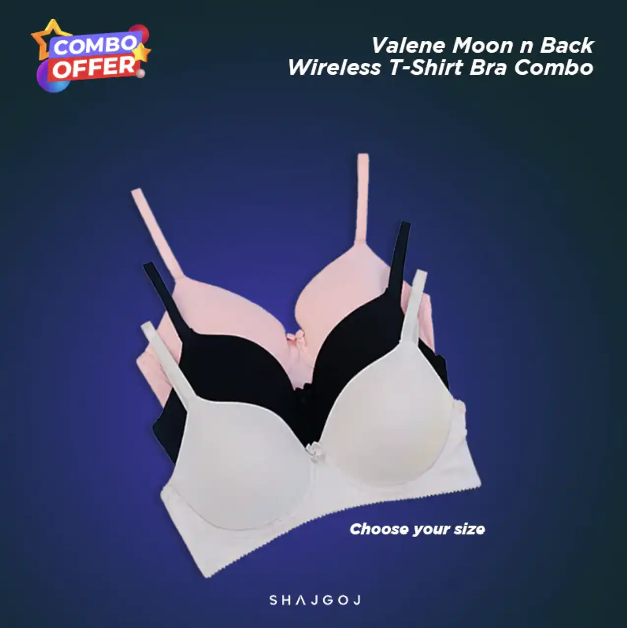 Valene Moon n Back Wireless T-Shirt Bra Combo